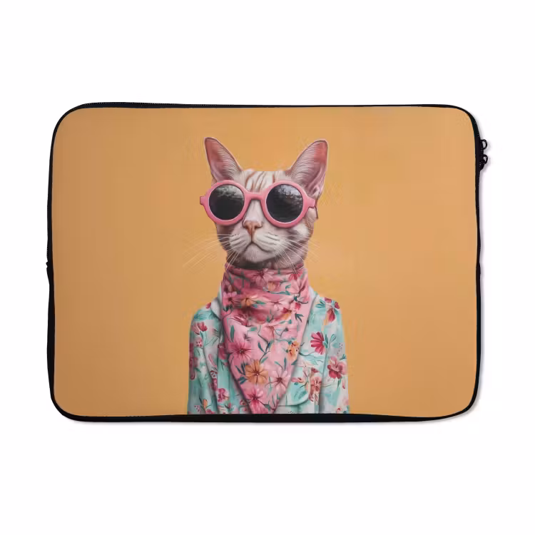 Laptophoes - Zonnebril - Kat - Sjaal - Bloemen — 5