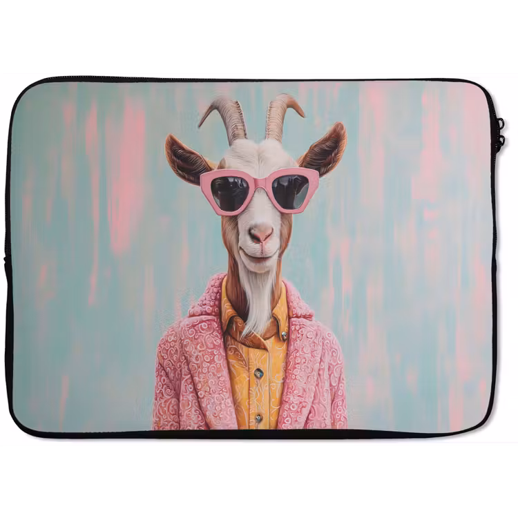 Laptophoes - Zonnebril - Roze - Geit - Horen — 1