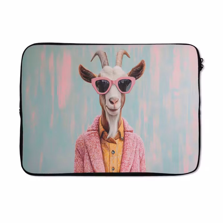 Laptophoes - Zonnebril - Roze - Geit - Horen — 5