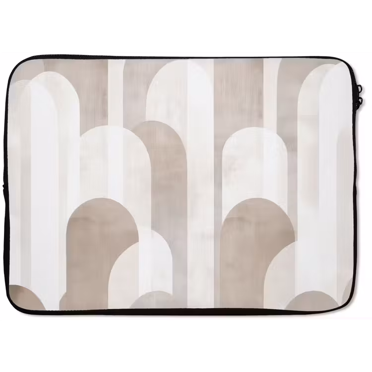 Laptophoes - Abstracte bogen - Modern - Beige — 1