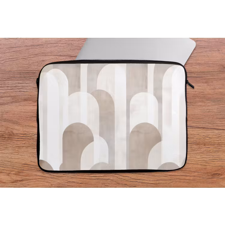 Laptophoes - Abstracte bogen - Modern - Beige — 2