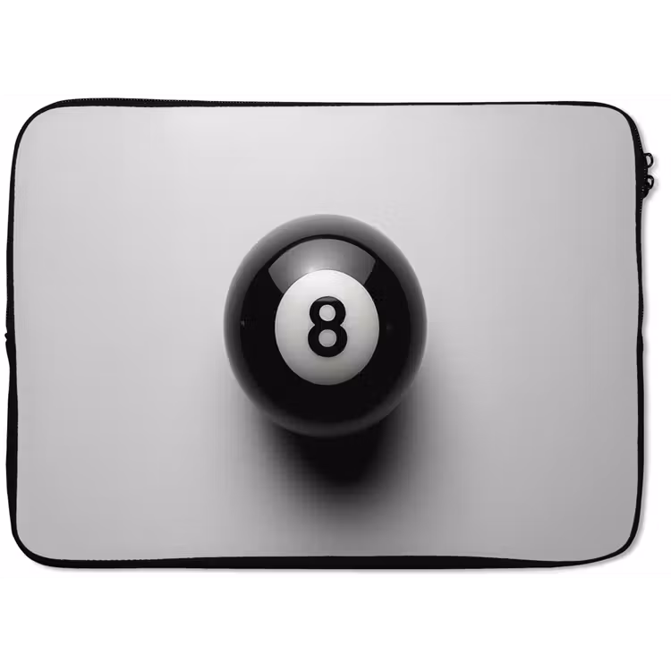 Laptophoes - Biljartbal - Getal - Acht - Wit — 1