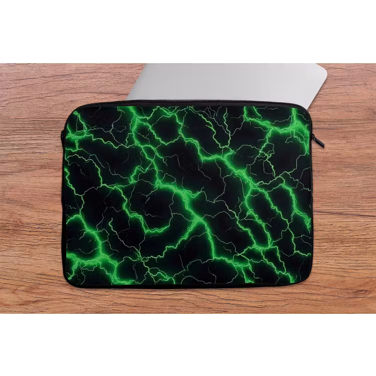 Laptophoes - Gaming - Bliksemflitsen - Groen - Energie — 2