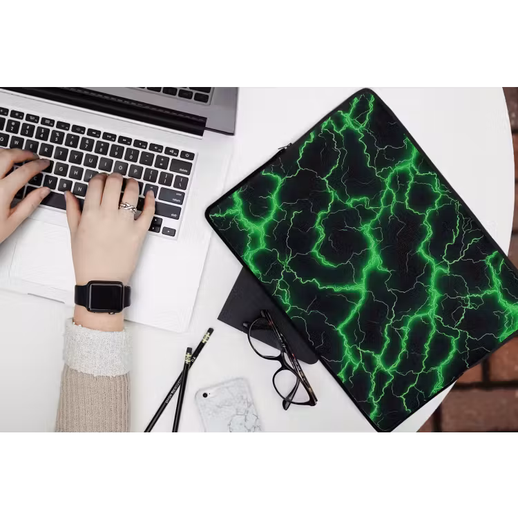 Laptophoes - Gaming - Bliksemflitsen - Groen - Energie — 3