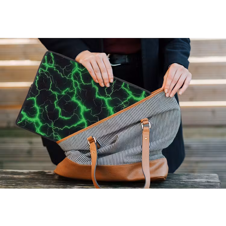 Laptophoes - Gaming - Bliksemflitsen - Groen - Energie — 4