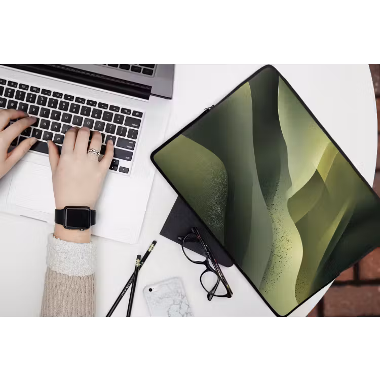 Laptophoes - Gaming - Golven - Abstract - Heuvels - Groen — 3
