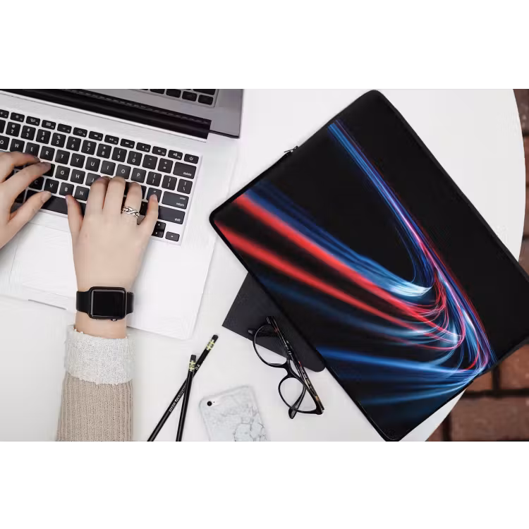 Laptophoes - Gaming - Lichtbanen - Golvend - Rood — 3