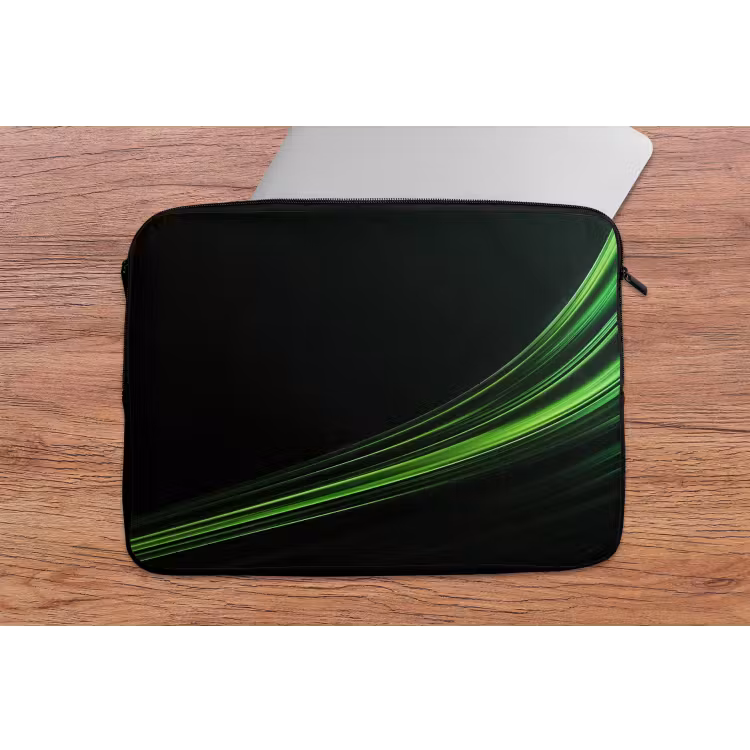 Laptophoes - Gaming - Lijnen - Boog - Groen — 2
