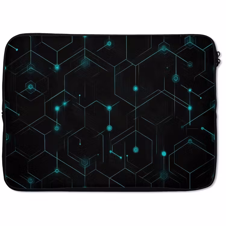 Laptophoes - Gaming - Netwerk - Blauw - Punten - Patroon — 1