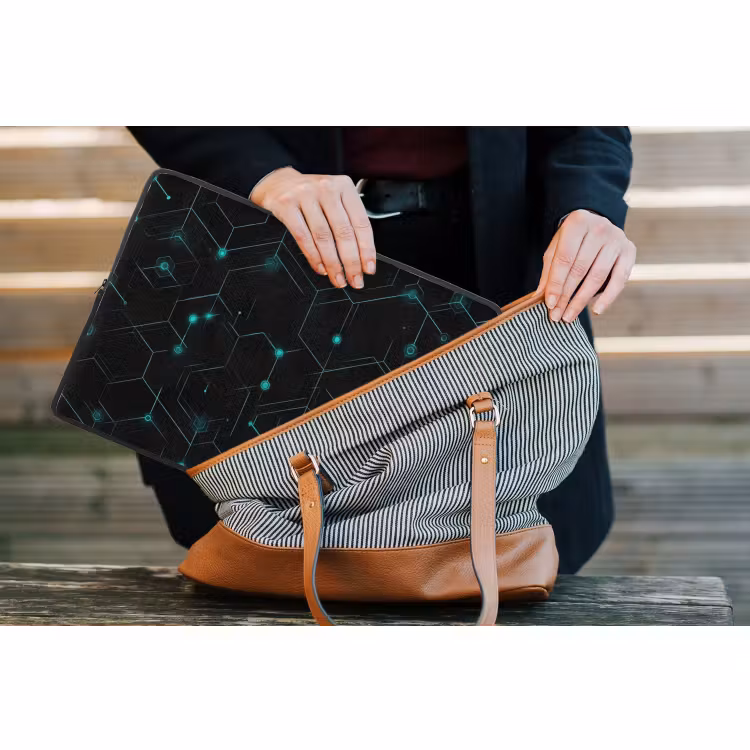 Laptophoes - Gaming - Netwerk - Blauw - Punten - Patroon — 4