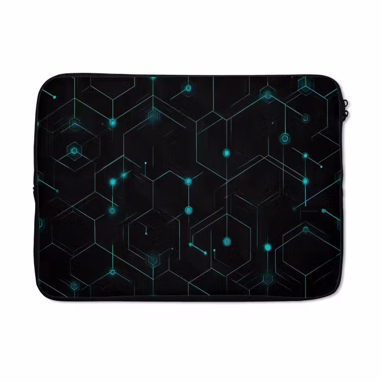 Laptophoes - Gaming - Netwerk - Blauw - Punten - Patroon — 5