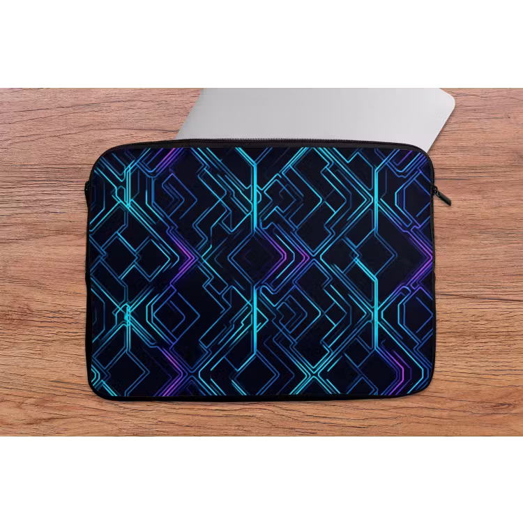 Laptophoes - Gaming - Ruitvormen - Abstract - Neon - Paars — 2