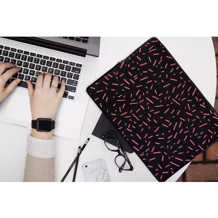 Laptophoes - Gaming - Streepjes - Roze - Abstract — 3