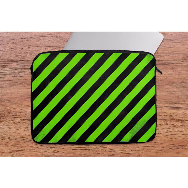Laptophoes - Gaming - Strepen - Schuin - Groen — 2