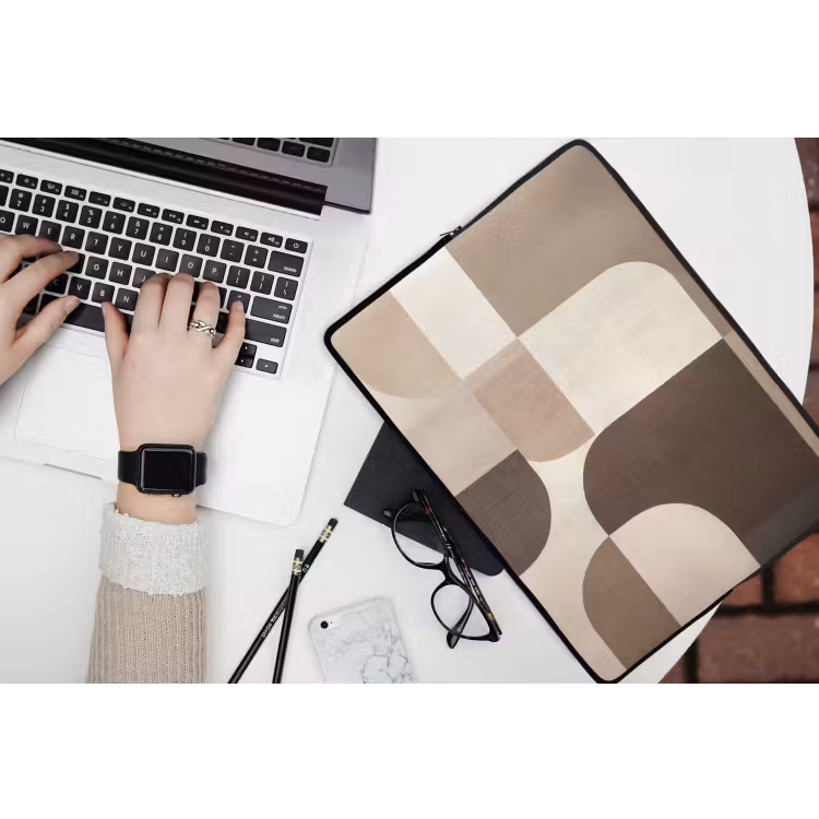 Laptophoes - Geometrisch - Geweven structuur - Modern — 3