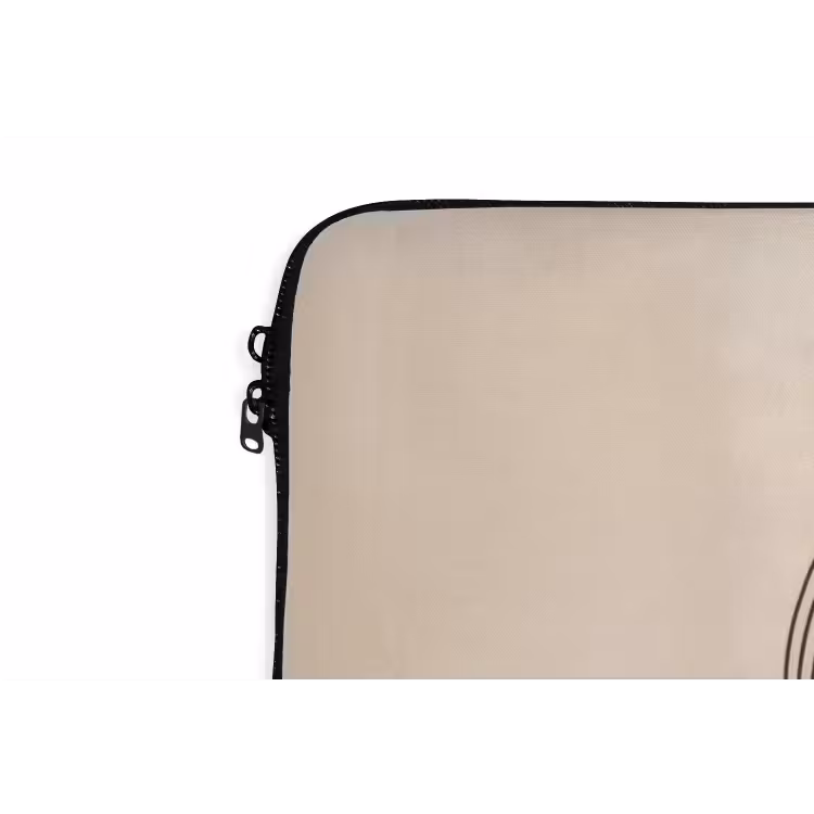 Laptophoes - Grafisch gebogen motief - Beige — 6
