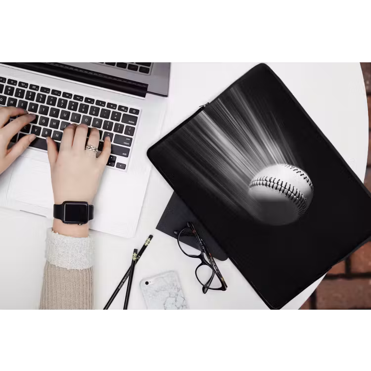 Laptophoes - Honkbal - Wit - Vliegt — 3