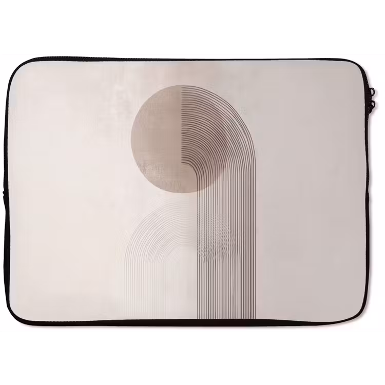 Laptophoes - Minimalistisch - Cirkel - Lichtgrijs — 1