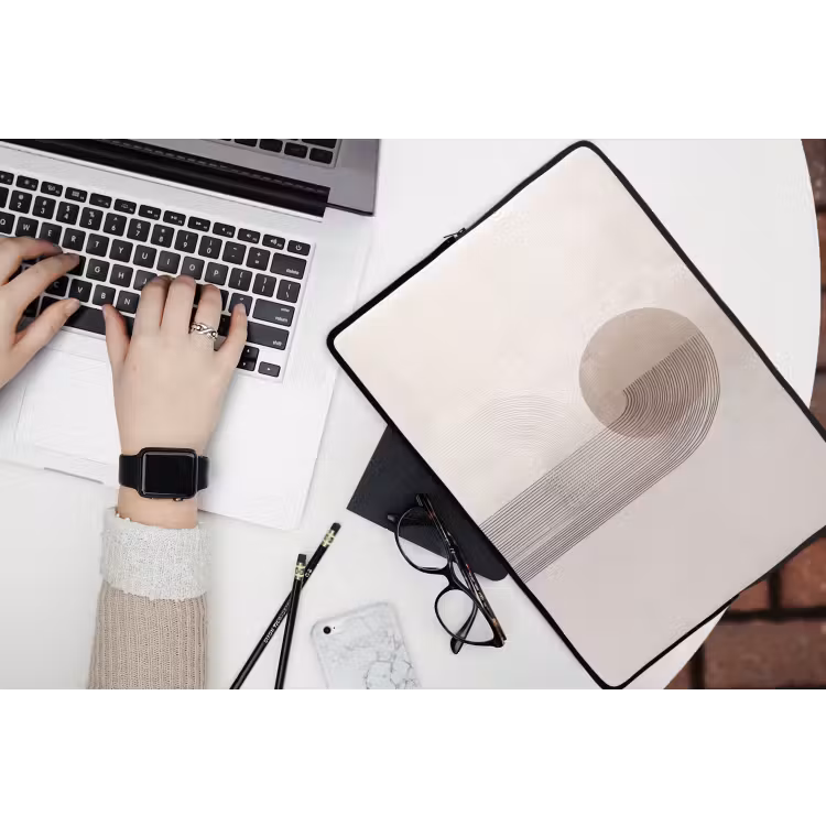 Laptophoes - Minimalistisch - Cirkel - Lichtgrijs — 3