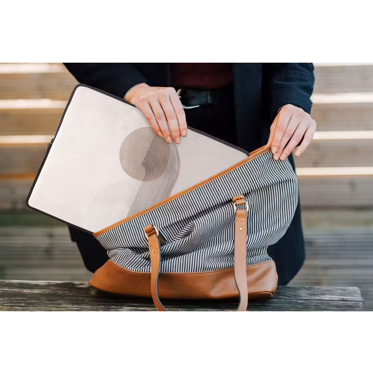 Laptophoes - Minimalistisch - Cirkel - Lichtgrijs — 4