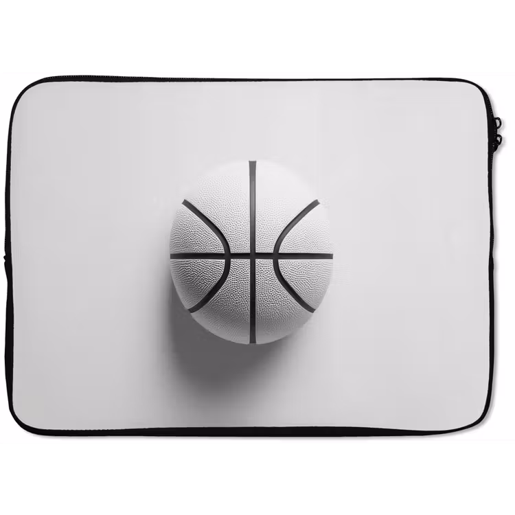 Laptophoes - Basketbal - Wit - Schaduw - Lijnen — 1