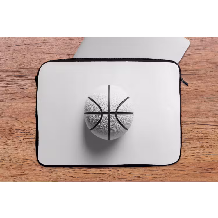 Laptophoes - Basketbal - Wit - Schaduw - Lijnen — 2