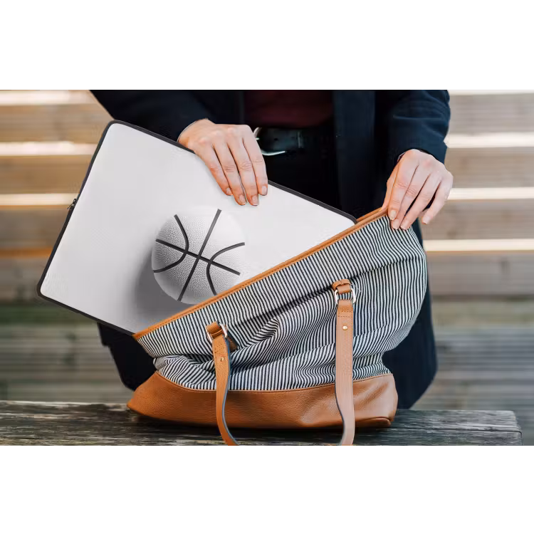 Laptophoes - Basketbal - Wit - Schaduw - Lijnen — 4