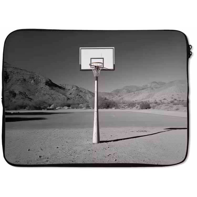 Laptophoes - Basketbalpaal - Landschap - Zand - Wit — 1