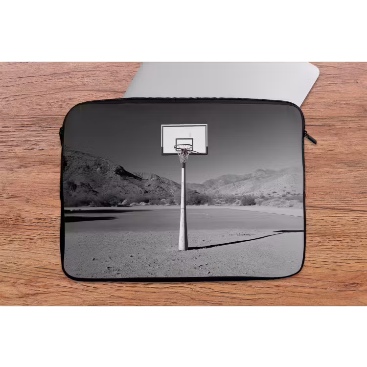 Laptophoes - Basketbalpaal - Landschap - Zand - Wit — 2