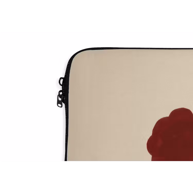 Laptophoes - Bloemen - Bladeren - Rood - Minimalistisch — 6