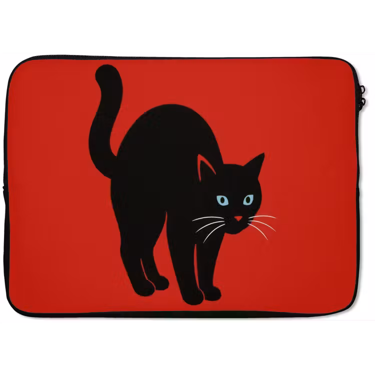 Laptophoes - Kat - Zwart - Staart — 1