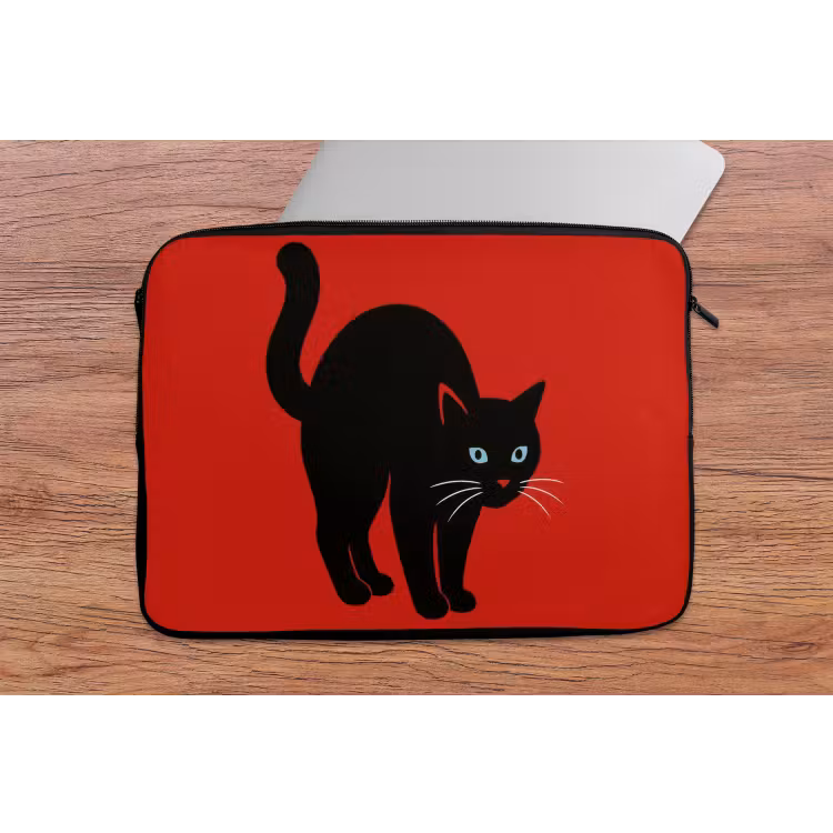 Laptophoes - Kat - Zwart - Staart — 2