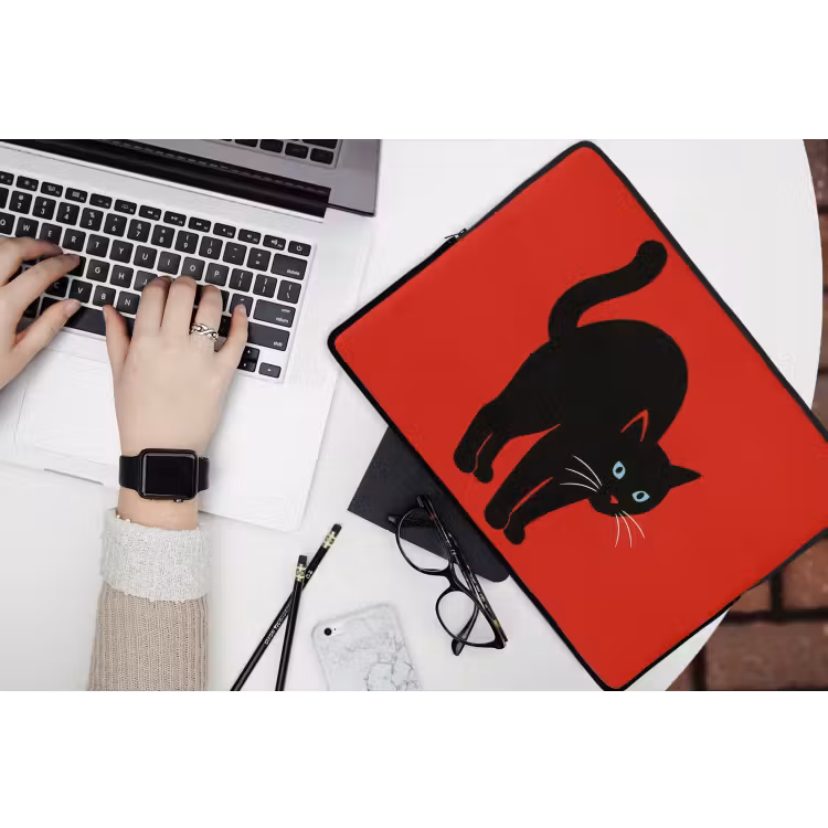 Laptophoes - Kat - Zwart - Staart — 3