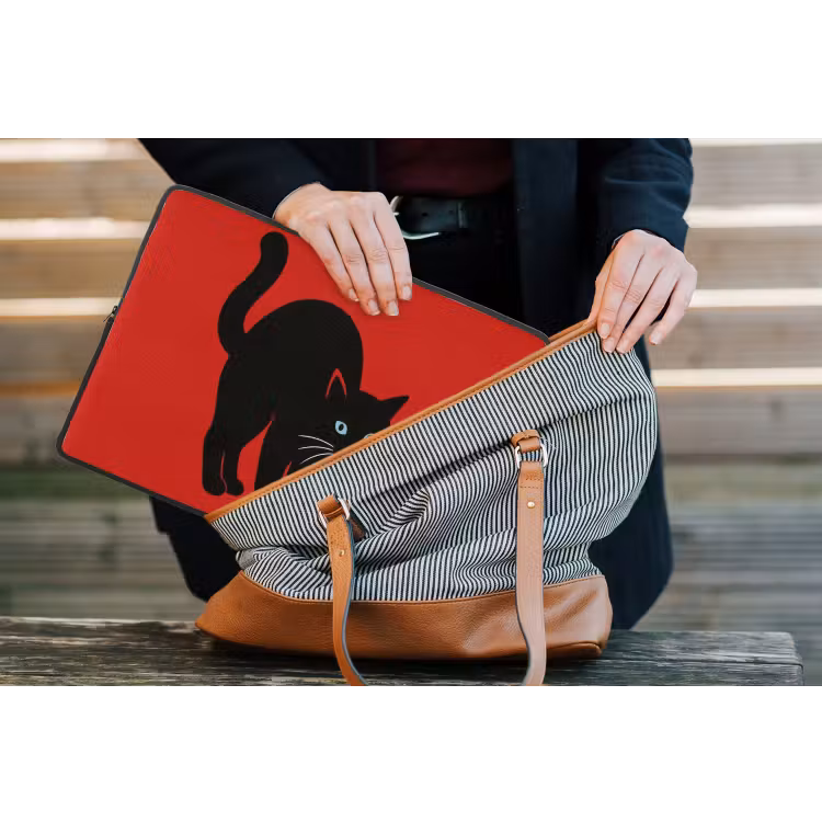 Laptophoes - Kat - Zwart - Staart — 4