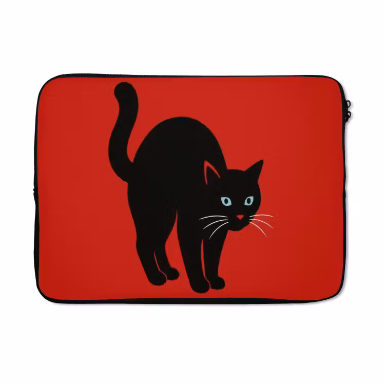 Laptophoes - Kat - Zwart - Staart — 5