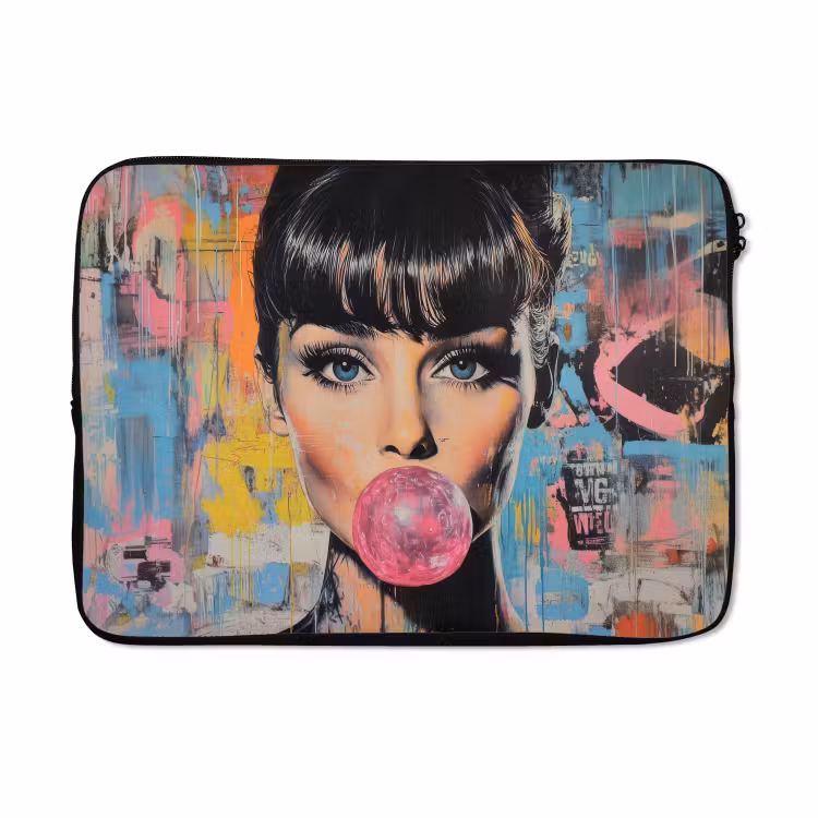 Laptophoes - Kauwgom - Vrouw - Penseelstreken - Modern — 5