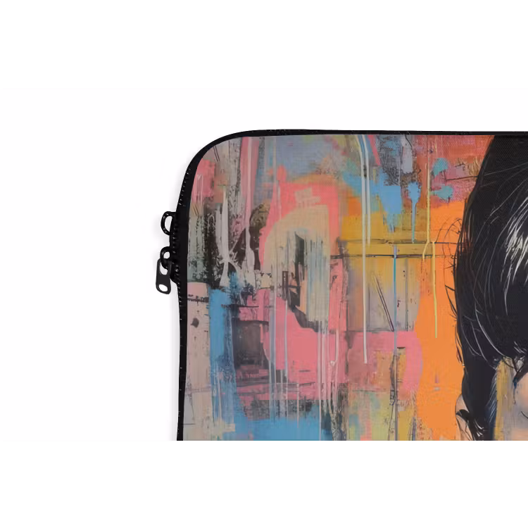 Laptophoes - Kauwgom - Vrouw - Penseelstreken - Modern — 6