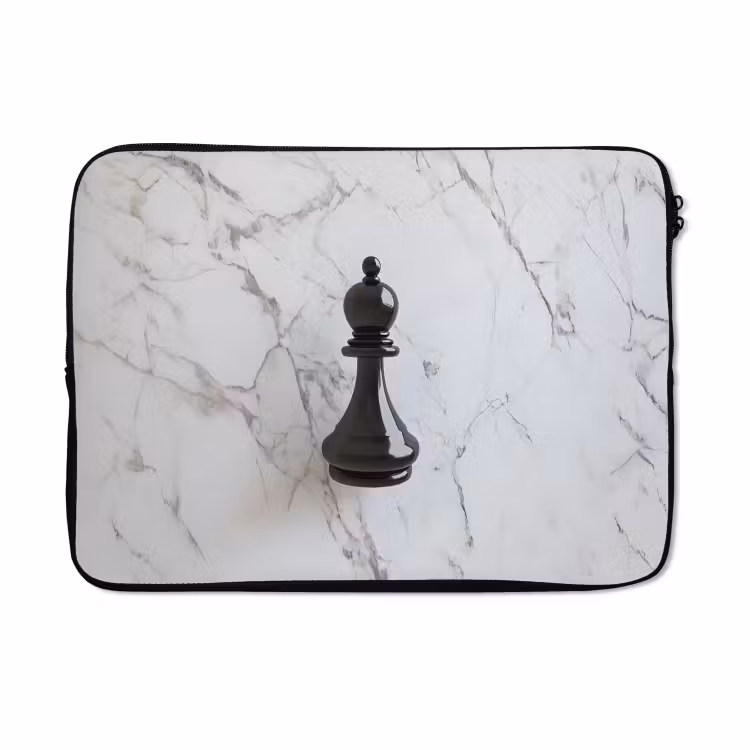 Laptophoes - Schaakstuk - Loper - Zwart - Marmer — 5