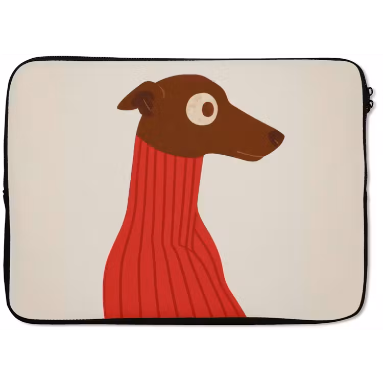 Laptophoes - Silhouet - Hond - Trui - Rood — 1