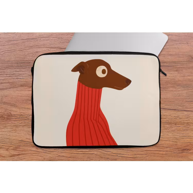 Laptophoes - Silhouet - Hond - Trui - Rood — 2