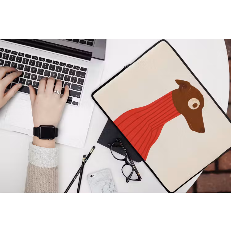 Laptophoes - Silhouet - Hond - Trui - Rood — 3