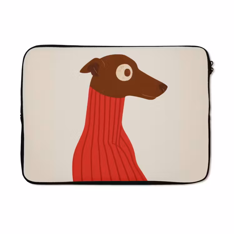 Laptophoes - Silhouet - Hond - Trui - Rood — 5