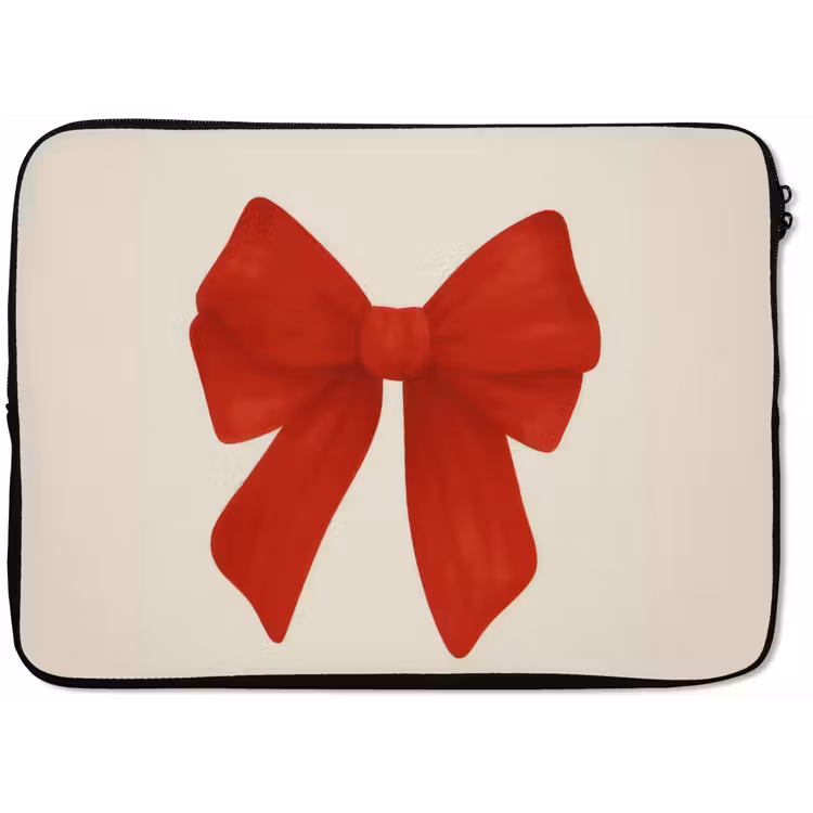 Laptophoes - Strik - Symmetrisch - Rood - Lint — 1