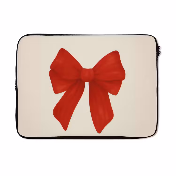 Laptophoes - Strik - Symmetrisch - Rood - Lint — 5