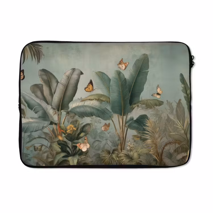 Laptophoes - Tropisch bladerdek - Vlinders - groen - Bruin — 5