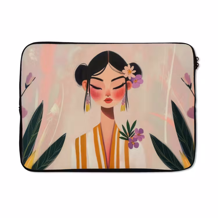 Laptophoes - Vrouw - Bloemen - Pastel — 5