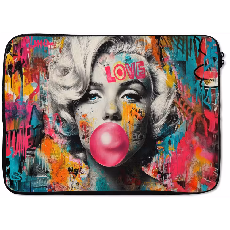 Laptophoes - Vrouw - Kauwgom - Graffiti - Neonkleuren — 1