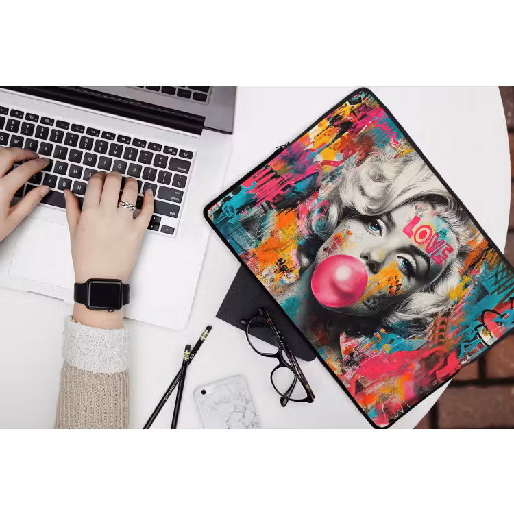 Laptophoes - Vrouw - Kauwgom - Graffiti - Neonkleuren — 3