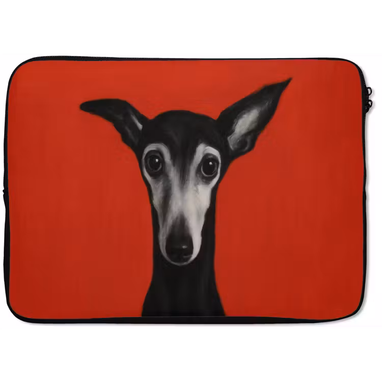 Laptophoes - Windhond - Minimalistisch - Rood — 1