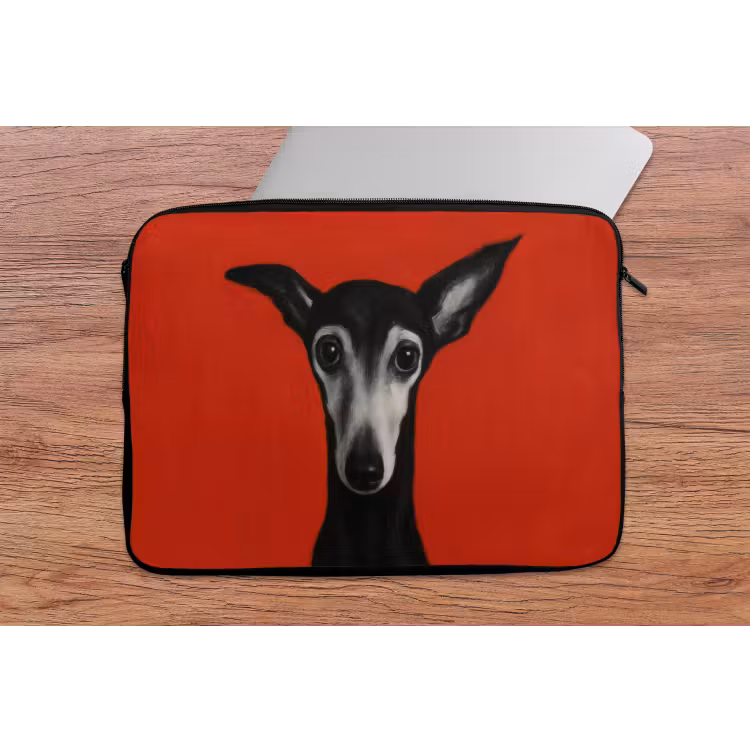 Laptophoes - Windhond - Minimalistisch - Rood — 2